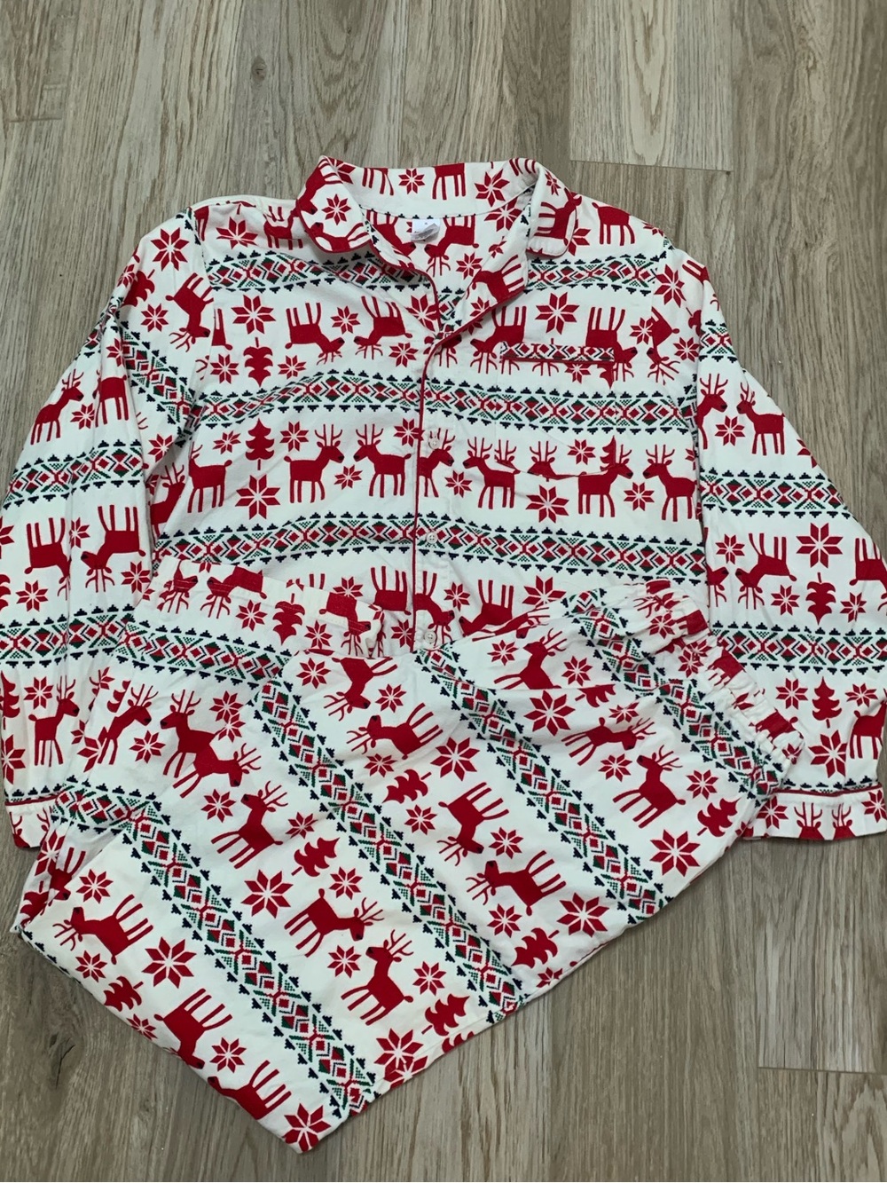 Hanna Andersson ADULT Flannel Pajama Pants Set UNISEX XL Christmas Reindeer
